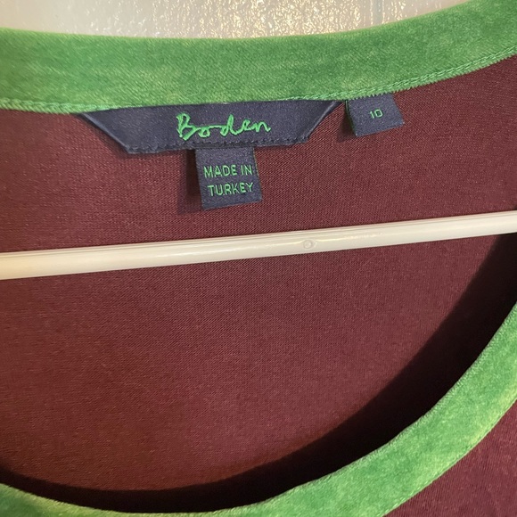 Boden Women’s Size 10 Long Sleeves Tee Maroon Green 444 - Picture 3 of 6